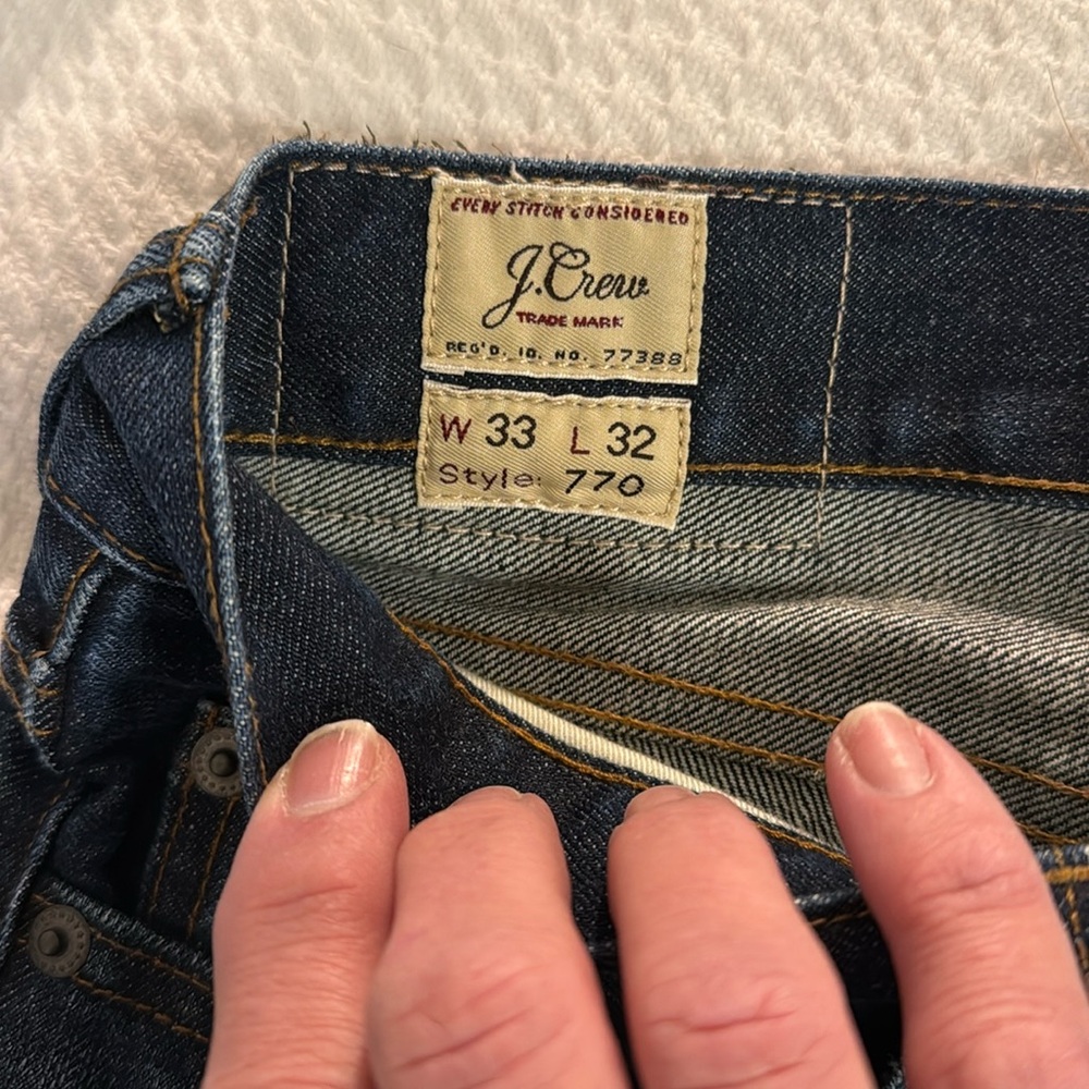 J Crew Straight Men’s denim jeans 770 style 1696 dark wash